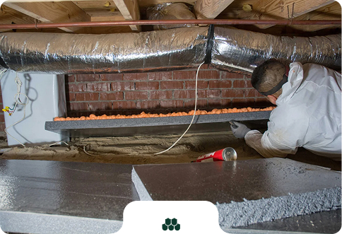 Crawl space insulation and vapor barrier work, Denver, CO