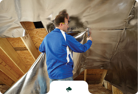 Radiant barrier installation in Denver, CO attic